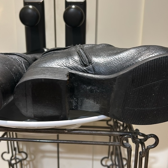 Prada, tall black boots. Size 38.5 black Calf- skin. Gold hardware.￼ - Picture 9 of 12